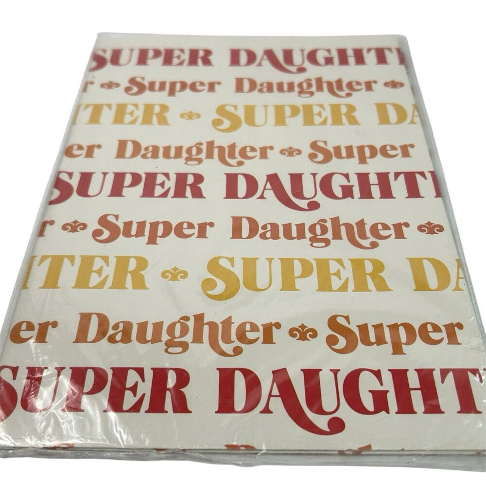 Vintage Personally Yours Gift Wrap Paper Super Daughter 2 Sheets 1982 Each 20X28